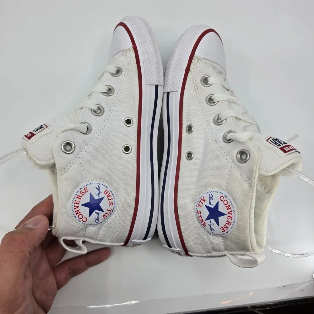 Converse Chuck Taylor All Star Street Mid Kids Shoes Size 1Y White Red Blue